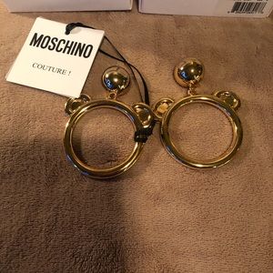 Never before worn Moschino teddy bear earrings.